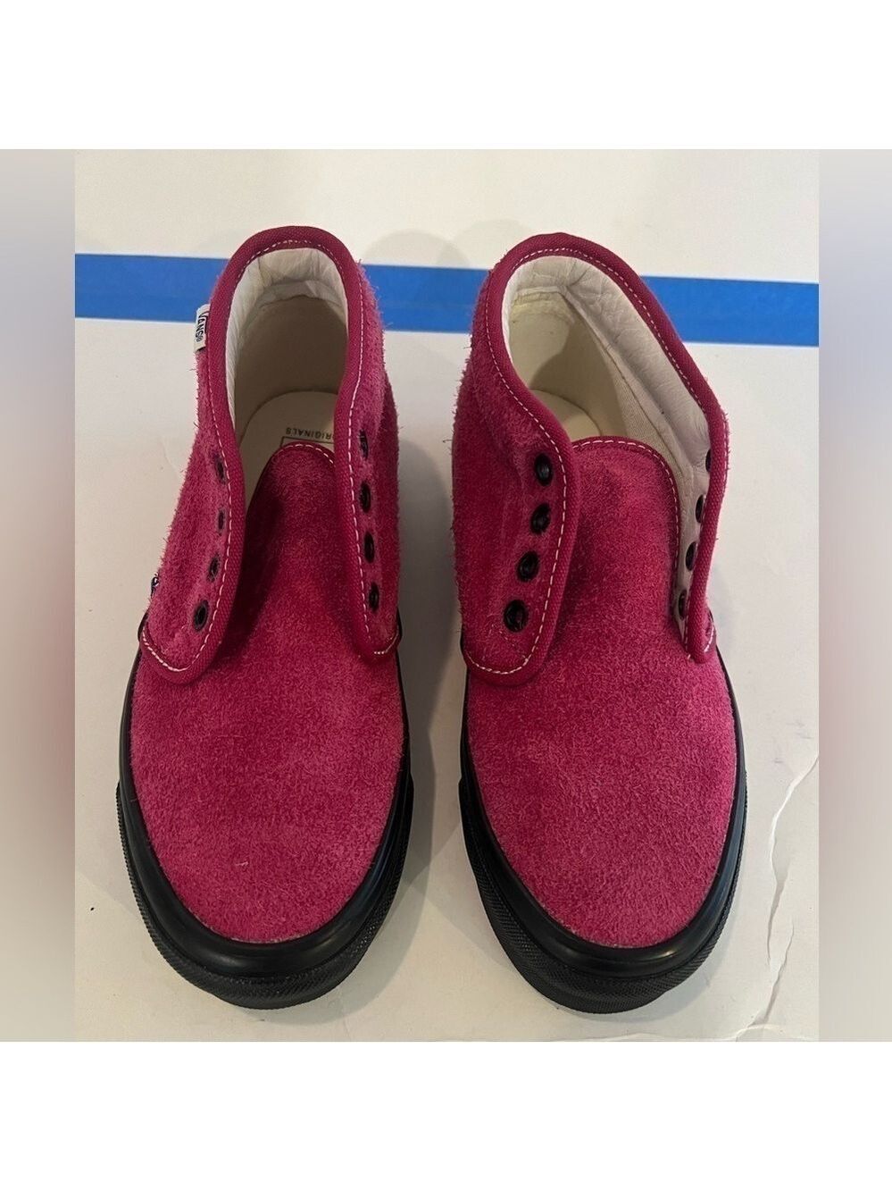 RARE Vans Vault OG Chukka Boot LX Hairy Suede Cerise Apricot Skate BMX